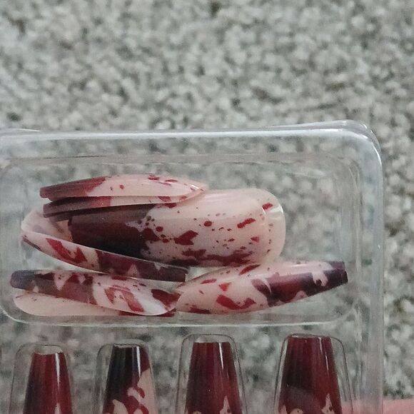Halloween blood splatter spooky scary press on Nails NEW - Picture 4 of 4